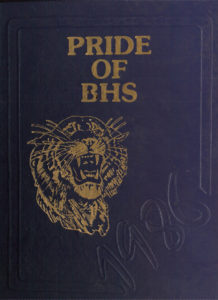 BHS 1986 yearbook cover "Pride of BHS"