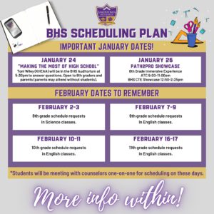 2022 BHS Scheduling Plan