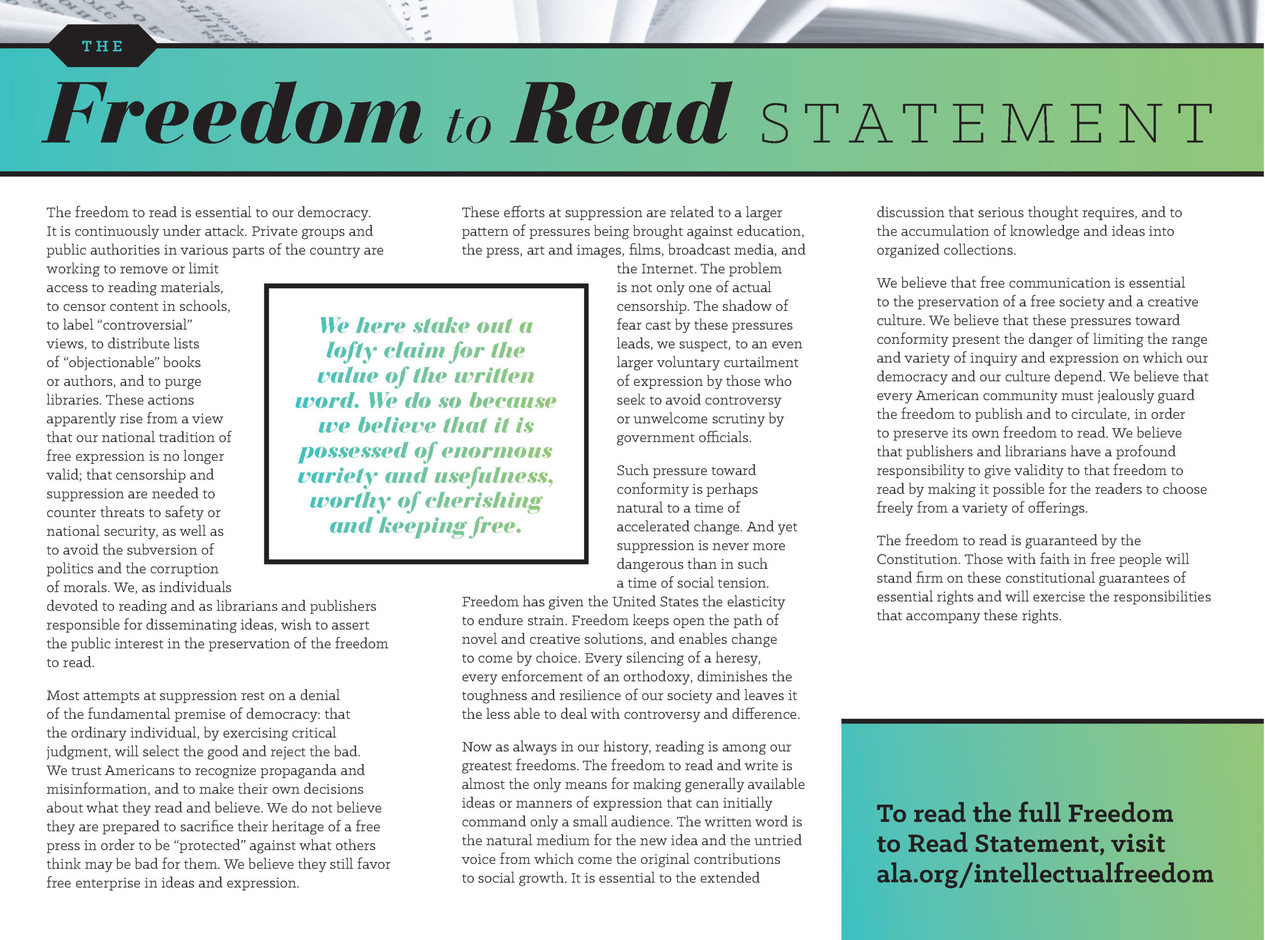 freedom to read statement