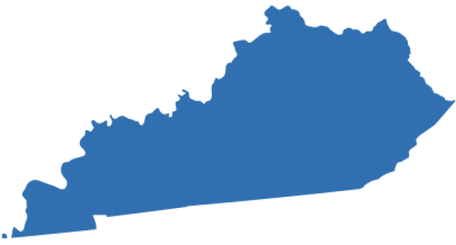 Kentucky state outline tab (decorative)